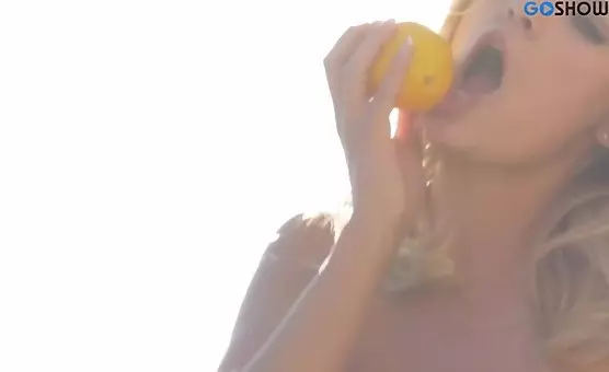 Passionate Blonde Outdoor Charm Unleashed